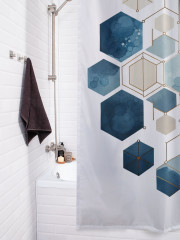 Штора для ванной с водоотталкивающей пропиткой «Отражение в фигурах» - Фото 3
