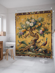 Штора для ванной с водоотталкивающей пропиткой «Павлины у дерева» - Фото 1