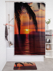 Штора для ванной с водоотталкивающей пропиткой «Пальма ждет ночи» - Фото 2
