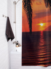 Штора для ванной с водоотталкивающей пропиткой «Пальма ждет ночи» - Фото 3
