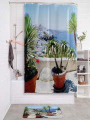 Штора для ванной с водоотталкивающей пропиткой «Пальмы в горшках» - Фото 2