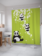 Штора для ванной с водоотталкивающей пропиткой «Панды улыбаются» - Фото 1