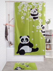 Штора для ванной с водоотталкивающей пропиткой «Панды улыбаются» - Фото 2