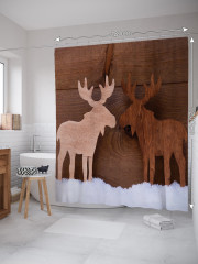 Штора для ванной с водоотталкивающей пропиткой «Пара лосей» - Фото 1