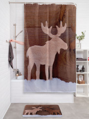Штора для ванной с водоотталкивающей пропиткой «Пара лосей» - Фото 2
