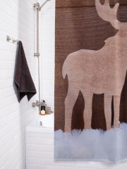 Штора для ванной с водоотталкивающей пропиткой «Пара лосей» - Фото 3