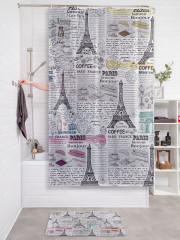 Штора для ванной с водоотталкивающей пропиткой «Парижская газета» - Фото 2