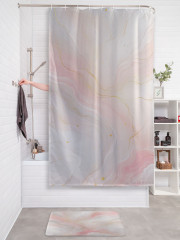 Штора для ванной с водоотталкивающей пропиткой «Пастельный мрамор» - Фото 2