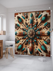 Штора для ванной с водоотталкивающей пропиткой «Перьевой крест» - Фото 1