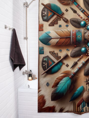 Штора для ванной с водоотталкивающей пропиткой «Перьевой крест» - Фото 3