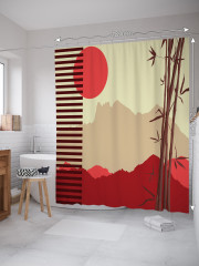 Штора для ванной с водоотталкивающей пропиткой «Пламенные горы» - Фото 1