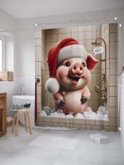 Штора для ванной с водоотталкивающей пропиткой «Подготовка к празднику» - Фото 1
