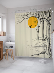 Штора для ванной с водоотталкивающей пропиткой «Полет через солнечный лес» - Фото 1