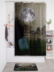 Штора для ванной с водоотталкивающей пропиткой «Полнолуние на Хеллоуин» - Фото 2