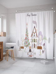 Штора для ванной с водоотталкивающей пропиткой «Приготовления к рождеству» - Фото 1