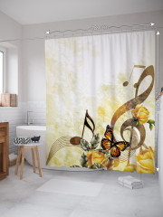 Штора для ванной с водоотталкивающей пропиткой «Природа и музыка» - Фото 1