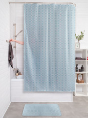 Штора для ванной с водоотталкивающей пропиткой «Прямоугольники и горох» - Фото 2