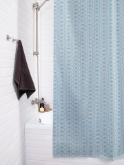 Штора для ванной с водоотталкивающей пропиткой «Прямоугольники и горох» - Фото 3