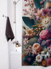 Штора для ванной с водоотталкивающей пропиткой «Птички у цветков» - Фото 3