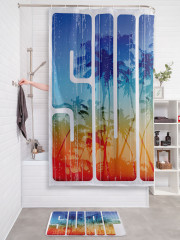 Штора для ванной с водоотталкивающей пропиткой «Радужный серф» - Фото 2