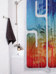 Штора для ванной с водоотталкивающей пропиткой «Радужный серф» - Фото 3