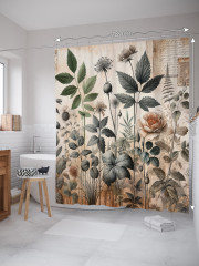 Штора для ванной с водоотталкивающей пропиткой «Ретро ботаника» - Фото 1