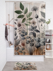 Штора для ванной с водоотталкивающей пропиткой «Ретро ботаника» - Фото 2