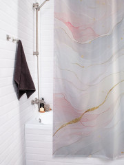 Штора для ванной с водоотталкивающей пропиткой «Розовый мрамор» - Фото 3