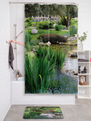 Штора для ванной с водоотталкивающей пропиткой «Ручей в летнем парке» - Фото 2