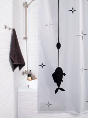 Штора для ванной с водоотталкивающей пропиткой «Рыбалка на луне» - Фото 3