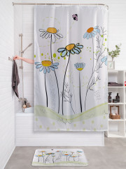 Штора для ванной с водоотталкивающей пропиткой «Ряд ромашек» - Фото 2