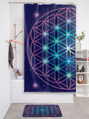 Штора для ванной с водоотталкивающей пропиткой «Сакральный цветок» - Фото 2