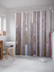 Штора для ванной с водоотталкивающей пропиткой «Сбитые доски» - Фото 1