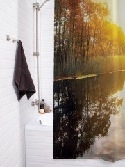 Штора для ванной с водоотталкивающей пропиткой «Свежее утро у реки» - Фото 3