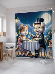 Штора для ванной с водоотталкивающей пропиткой «Свидание при луне» - Фото 1