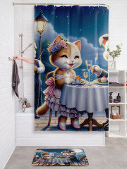 Штора для ванной с водоотталкивающей пропиткой «Свидание при луне» - Фото 2