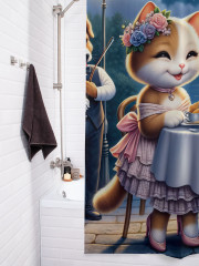 Штора для ванной с водоотталкивающей пропиткой «Свидание при луне» - Фото 3