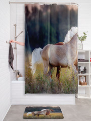 Штора для ванной с водоотталкивающей пропиткой «Свободные скакуны» - Фото 2