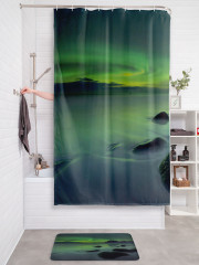 Штора для ванной с водоотталкивающей пропиткой «Северное сияние на горизонте» - Фото 2