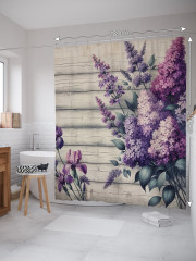 Штора для ванной с водоотталкивающей пропиткой «Сирень» - Фото 1