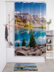Штора для ванной с водоотталкивающей пропиткой «Скалистый берег озера» - Фото 2