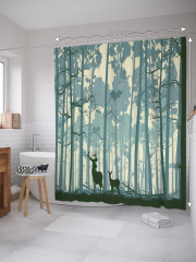 Штора для ванной с водоотталкивающей пропиткой «Скрытные олени» - Фото 1