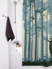 Штора для ванной с водоотталкивающей пропиткой «Скрытные олени» - Фото 3