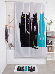 Штора для ванной с водоотталкивающей пропиткой «Смешные кошки» - Фото 2