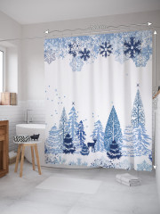 Штора для ванной с водоотталкивающей пропиткой «Снежное рождество» - Фото 1