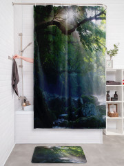 Штора для ванной с водоотталкивающей пропиткой «Солнце пробивается через лес» - Фото 2