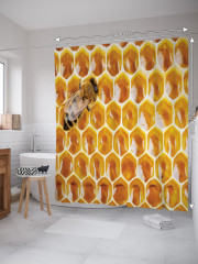 Штора для ванной с водоотталкивающей пропиткой «Соты с медом» - Фото 1