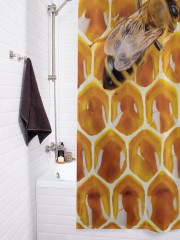 Штора для ванной с водоотталкивающей пропиткой «Соты с медом» - Фото 3