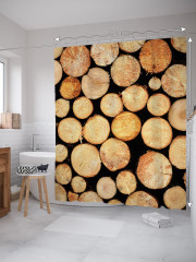 Штора для ванной с водоотталкивающей пропиткой «Спил деревьев» - Фото 1