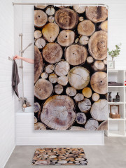 Штора для ванной с водоотталкивающей пропиткой «Срубы деревьев» - Фото 2